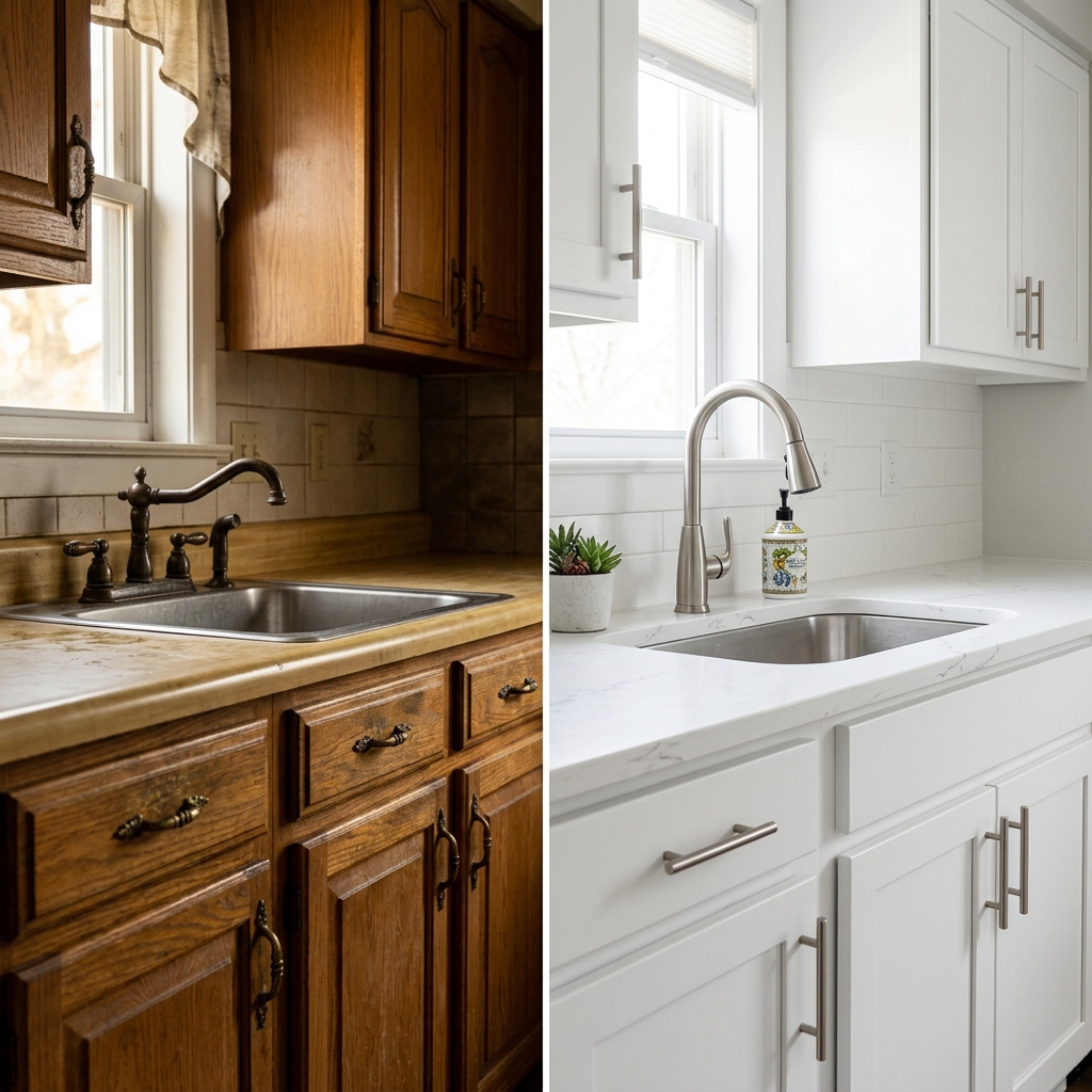 Kitchen Hardware & Fixture Update — Before and After