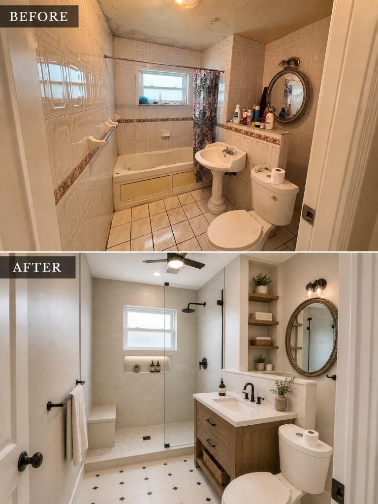 Before & After - Full cosmetic and layout renovation