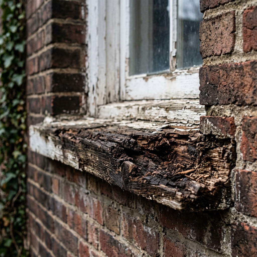 Sill Repair - Before: Rotted Wood
